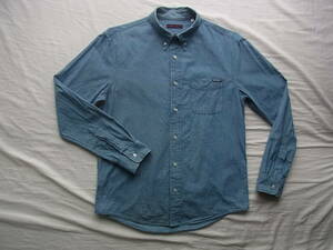 HOLLYWOOD RANCH MARKET BLUE BLUE Hollywood Ranch Market b lube Roo indigo car n blur - material button down shirt made in Japan 