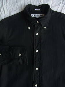INDIVIDUALIZED SHIRTS インディビジュアライズド シャツ　SLIM FIT ブラック無地　ボタンダウンシャツ　サイズ 14 1/2 - 32　MADE IN USA