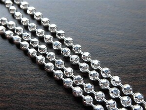 [Новый] Серебряное 925 Cut Curt Chain Collece Graved Ali 3 мм 50 см около 3 мм x 50 см ☆ 3 мм/3