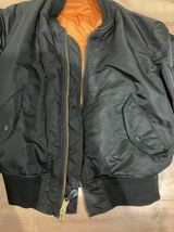 A41 ALPHA INDUSTRIES MA-1 フライトジャケット ミリタリージャケット アルファインダストリーズ ブラック USA アメリカ製 LARGE vintage _画像5