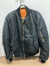 A41 ALPHA INDUSTRIES MA-1 フライトジャケット ミリタリージャケット アルファインダストリーズ ブラック USA アメリカ製 LARGE vintage _画像1