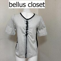 bellus closet（ベルスクローゼット）レディース Tシャツ カットソー 半袖 L ドット 5分袖_画像1