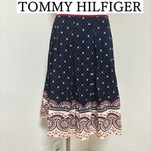 TOMMY HILFIGER トミーヒルフィガー レディース　スカート　ひざ丈スカート　春　夏　バンダナ柄　ネイビー_画像1