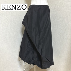 ケンゾー　kenzo jungle　フォーマルロングスカート　タフタスカート　バルーンスカート　黒　無地　ステージ衣装　40号