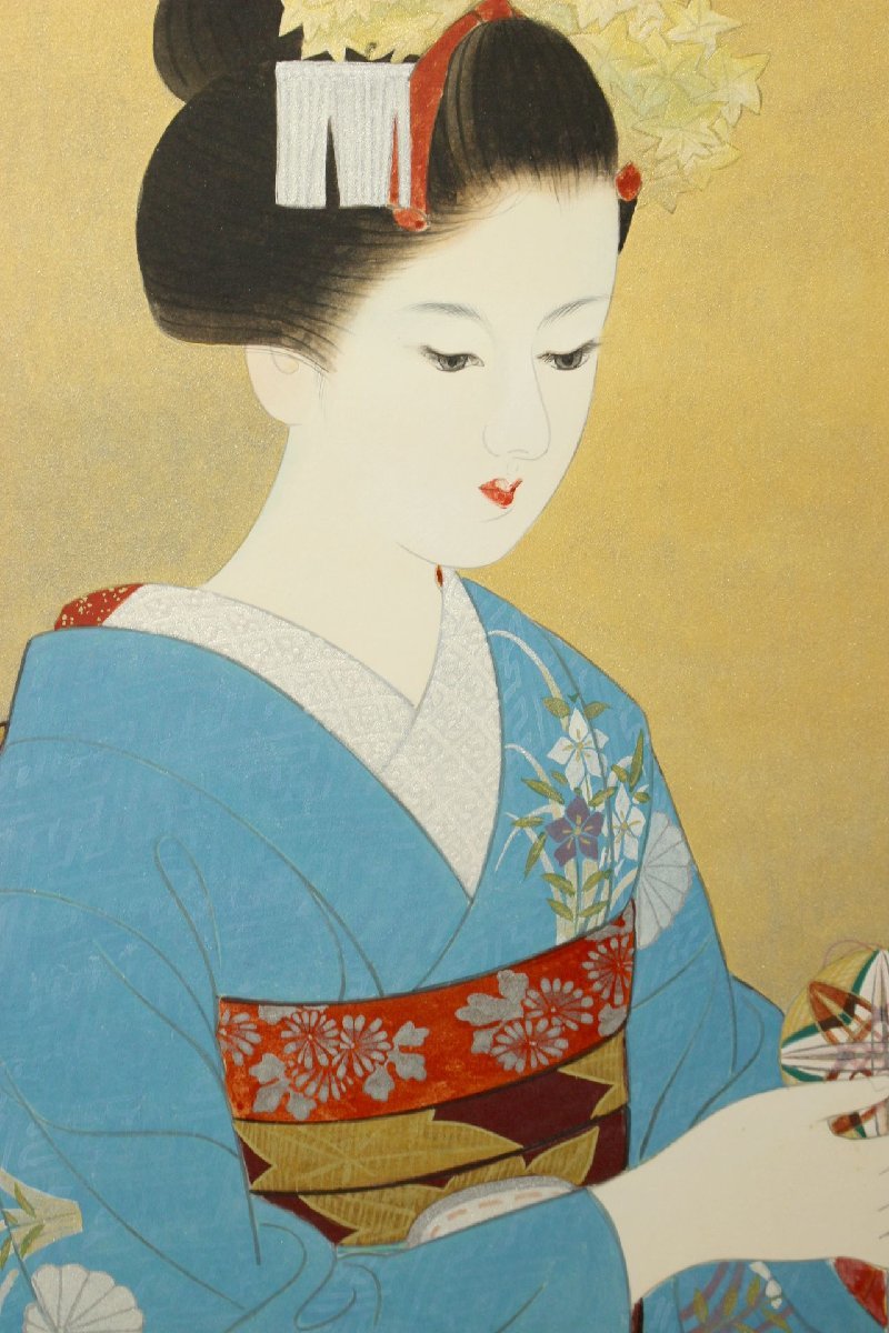 [Cuties] Schöner Maler Toshinori Miyashita Pinsel Temari Nr. 10 Co-Seal Authentizität garantiert 15ws300, Malerei, Japanische Malerei, Person, Bodhisattva