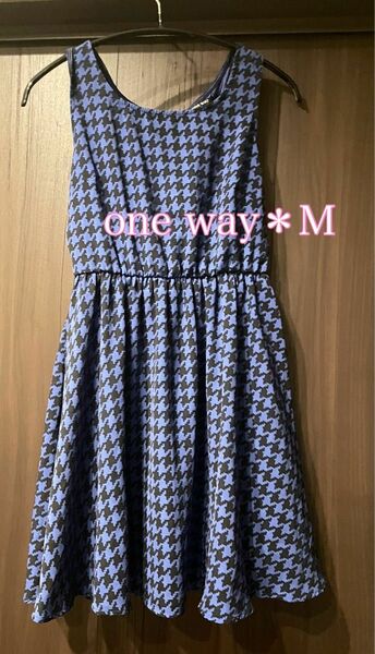 千鳥格子◯ワンピース◯チェック◯ ノースリーブワンピース◯oneway◯ワンウェイ