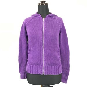 RALPH LAUREN SPORT★コットン/ジップアップ/ニットパーカー【women’s size -M/紫】インパクト21正規代理店タグ/Jackets/Jumpers◆BH160