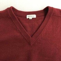 メンズメルローズ/MEN'S MELROSE★ラムウール100%/Vネック/長袖セーター【メンズM/赤/red】sweater◆pBH583_画像4