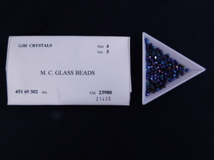 2518△未使用 チェコビーズ M.C.GLASS BEADS パープル系×ブルー系 GJH CRYSTAL