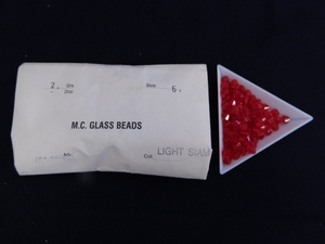 2527△未使用 チェコビーズ M.C.GLASS BEADS LIGHT SIAM ライトシャム SUPERIOR CRYSTAL