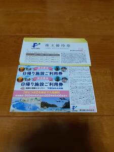 【送料無料】藤田観光株主優待券　日帰り施設利用券2枚、株主優待券10枚　2024.9.30迄