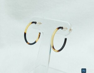  tortoise shell!ba rough 21.K18 earrings (OK786)