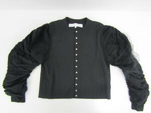 tao COMME des GARCONS タオ コムデギャルソン ブラウス 袖フリル TI-J012 AD2021 Sサイズ ブラック ◆FL951