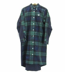 FRED PERRY Fred Perry BRUSHED TARTAN SHIRTDRESS F8647 size :8 lady's clothes *UF4141