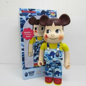 メディコムトイ BE@RBRICK ベアブリック BAPE(R) ペコちゃん Blue 1000％ フィギュア 箱付き ◆AC24812