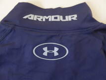 UNDER ARMOUR アンダーアーマー HEATGEAR モックネック半袖コンプレッションシャツ　XL　紺_画像4