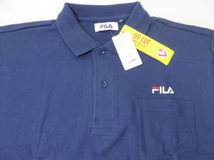 FILA ITALIA フィラ UVカット ストレッチ 長袖 ポロシャツ　LL　紺　②