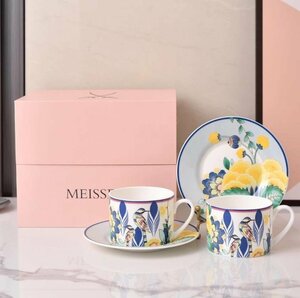 【高級洋食器 】 MEISSEN カップ＆プレート 4点セット 洋食器 ブランド テーブルウェア インテリア ギャラリー アフタヌーンティー