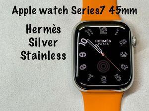 ☆即決 美品 Apple Watch series7 HERMES 45mm アップルウォッチ エルメス GPS+Cellular シルバーステンレス シリーズ7 530