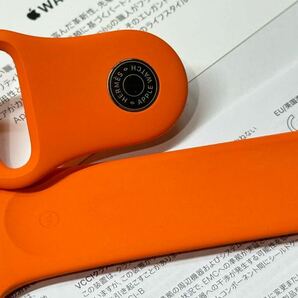 ☆即決 美品 Apple Watch HERMES 限定 オレンジ スポーツバンド 45mm 44mm 純正 アップルウォッチ エルメス ラバーバンド 663の画像4