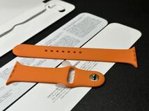 ☆即決未使用 Apple Watch HERMES 限定 オレンジ スポーツバンド 45mm 44mm 純正 アップルウォッチ エルメス 正規品 ラバーバンド 309_画像3