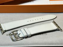 ☆即決 美品 Apple Watch Hermes 41mm 40mm 白 シンプルトゥール レザーストラップ アップルウォッチ レザー エルメス ホワイト 484_画像6