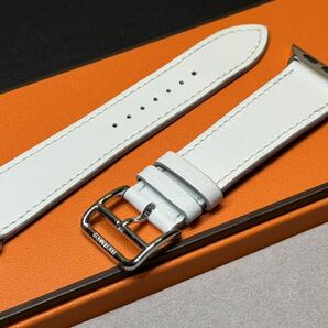 ☆即決 美品 Apple Watch Hermes 41mm 40mm 白 シンプルトゥール レザーストラップ アップルウォッチ レザー エルメス ホワイト 473の画像6