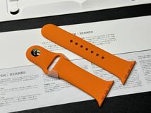 ☆未使用 即決 Apple Watch HERMES オレンジ スポーツバンド 41mm 40mm エルメス 純正 アップルウォッチ ラバーバンド S/M 197_画像2