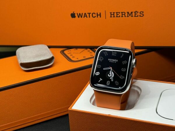 ☆即決 純正オレンジバンド Apple watch エルメス シリーズ5 アップルウォッチ HERMES Series5 40mm ステンレス GPS+Cellular 645