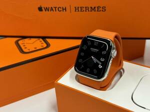 ☆即決 美品 純正バンド Apple watch エルメス シリーズ5 アップルウォッチ HERMES Series5 40mm ステンレス GPS+Cellular 524