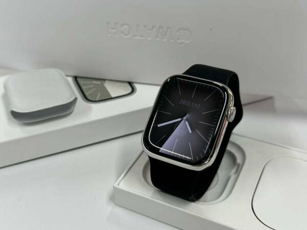 ☆即決 ケア+ バッテリー100% シルバーステンレス Apple Watch series9 45mm アップルウォッチ GPS+Cellular シリーズ9 632