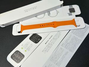 ☆即決 Apple Watch HERMES 限定 オレンジ スポーツバンド 45mm 44mm 純正 アップルウォッチ エルメス ラバーバンド 406