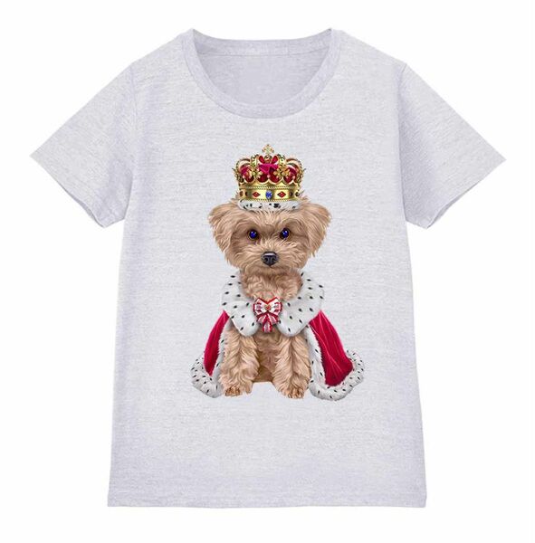 トイプードル いぬ 犬 王様 キング 王子様 王冠 Tシャツ メンズ レディース Tシャツ プリント 半袖