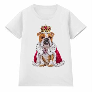 イングリッシュブルドッグ いぬ 犬 王様 キング 王子様 王冠 Tシャツ Tシャツ 半袖