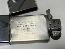 本体のみ　1978年　カナダ製　ロッキーマウンテンビッグホーンシップ　スリムZIPPO　USED良品_画像3