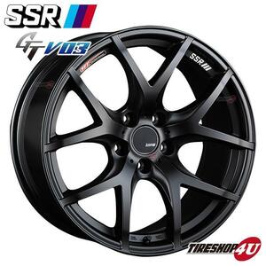 送料無料 SSR GTV03 19インチ 19x8.5J 5/114.3 +38 FB フラットブラック 新品ホイール1本価格