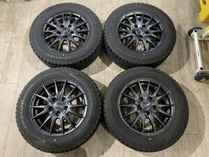 【2403022】スタッドレス VELVA 15インチ 6J +43 PCD114.3 5H + DUNLOP WM02 195/65R15 2021年 ノア ヴォクシー セレナ ステップワゴン 等