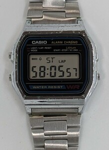 可動 CASIO カシオ 腕時計 593 A158W デジタル スクエア シルバーカラー