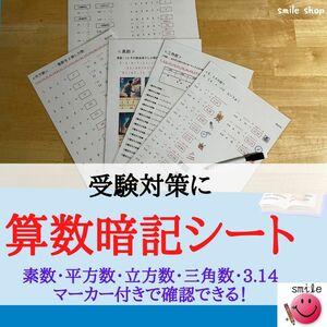 新商品＊計算ミスを防ぐ！　小学生　算数の暗記シート　中学受験　入塾テスト　定例テスト　模試対策　オープン模試