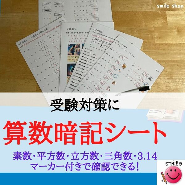 新商品＊計算ミスを防ぐ！　小学生　算数の暗記シート　中学受験　入塾テスト　定例テスト　模試対策　オープン模試