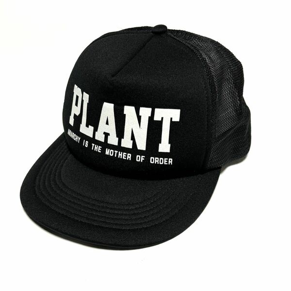 キャップ　メンズ　plant 黒　ブラック　パンク　ロック　メッシュキャップ　メンズ　帽子　ワーク系　作業着　農業　ストリート　即決
