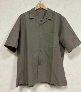 新品 GU ジーユー ドライオープンカラーシャツ(5分袖)ブラウン Mサイズ