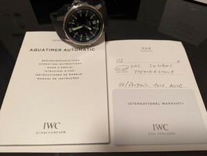 IWC Aqua Timer IW329001 Гарантийная карта карта доминирование набор доминирования за пределами коробки D Bugle Bonus Band.