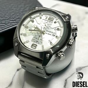 【稼働品】DIESEL / ディーゼル メンズ 腕時計 クロノグラフ DZ-4203 シルバー色 ステンレス 10気圧防水 2024.03.05電池交換済の画像1