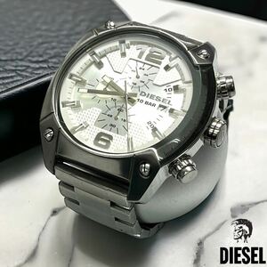 【稼働品】DIESEL / ディーゼル メンズ 腕時計 クロノグラフ DZ-4203 シルバー色 ステンレス 10気圧防水 2024.03.05電池交換済