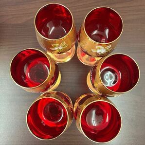 ベネチアンガラス デキャンタ (高さ35センチ)ワイングラス (高さ18センチ)の画像4