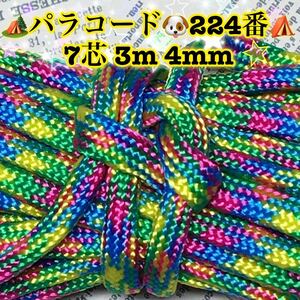 ☆★パラコード★☆７芯 ３m ４mm☆★２２４番★手芸とアウトドアなど用★