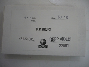 7695.未使用 ハンドメイド・アクセサリー用パーツ DEEP VIOLET(ディープ・バイオレット) 穴有り/ドロップ型/144粒/ビーズ