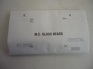 7698.未使用 チェコビーズ M.C.GLASS BEADS CRYSTAL(クリスタル)