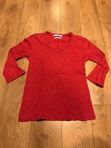 STUDIOUS ステュディオス 8分丈 長袖Tシャツ 赤 レッド sizeS